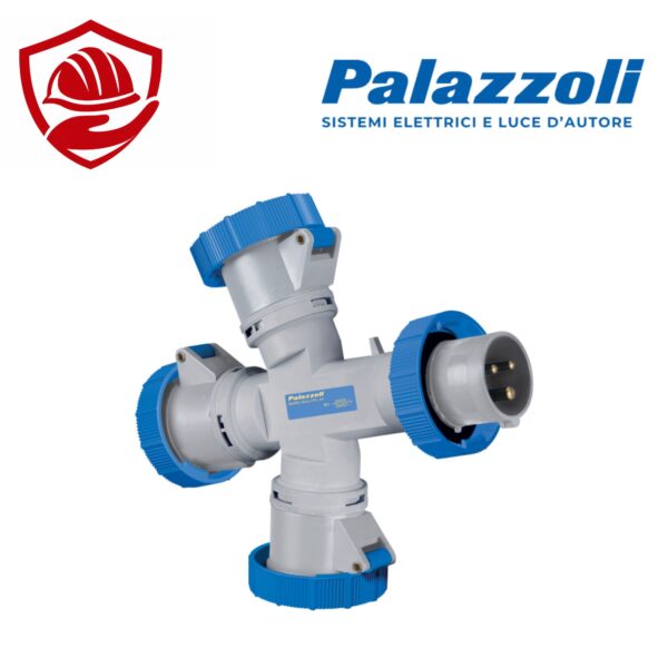 753126 Palazzoli – Bộ chia ổ cắm công nghiệp 3 ngõ ra, 16A, 230V, IP67